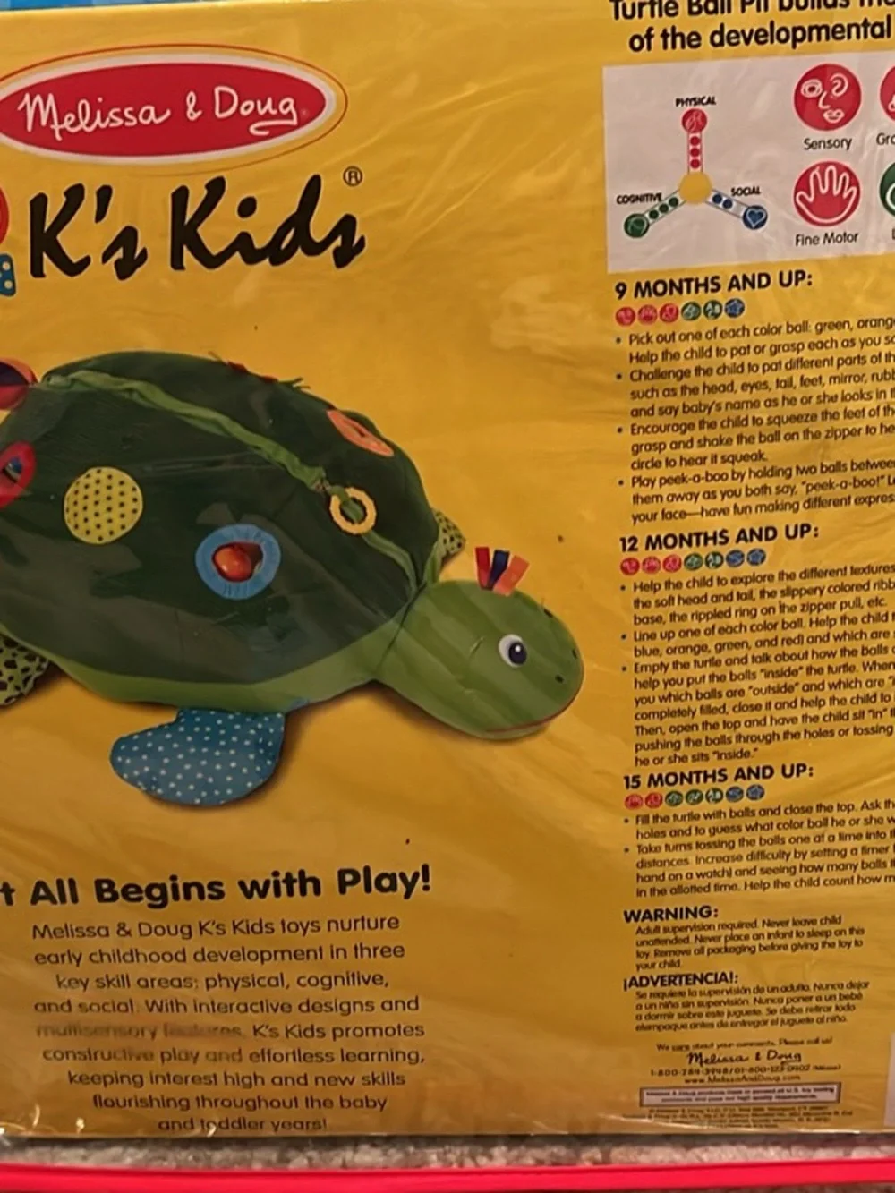 Melissa & Doug Green Turtle Ball Pit with Multi-Color Balls